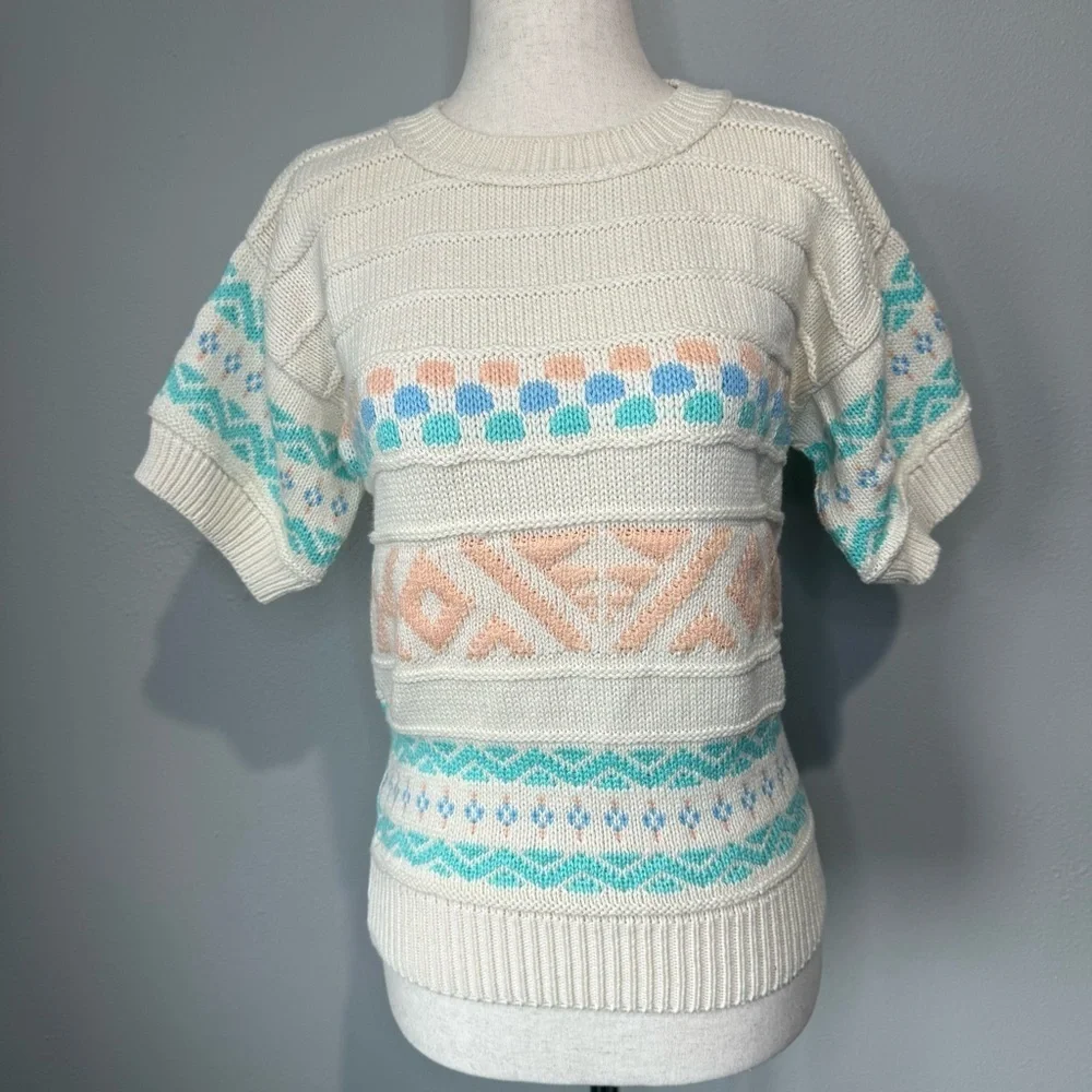Sakura Sport Cream Knit Sweater - Picture 1 of 6